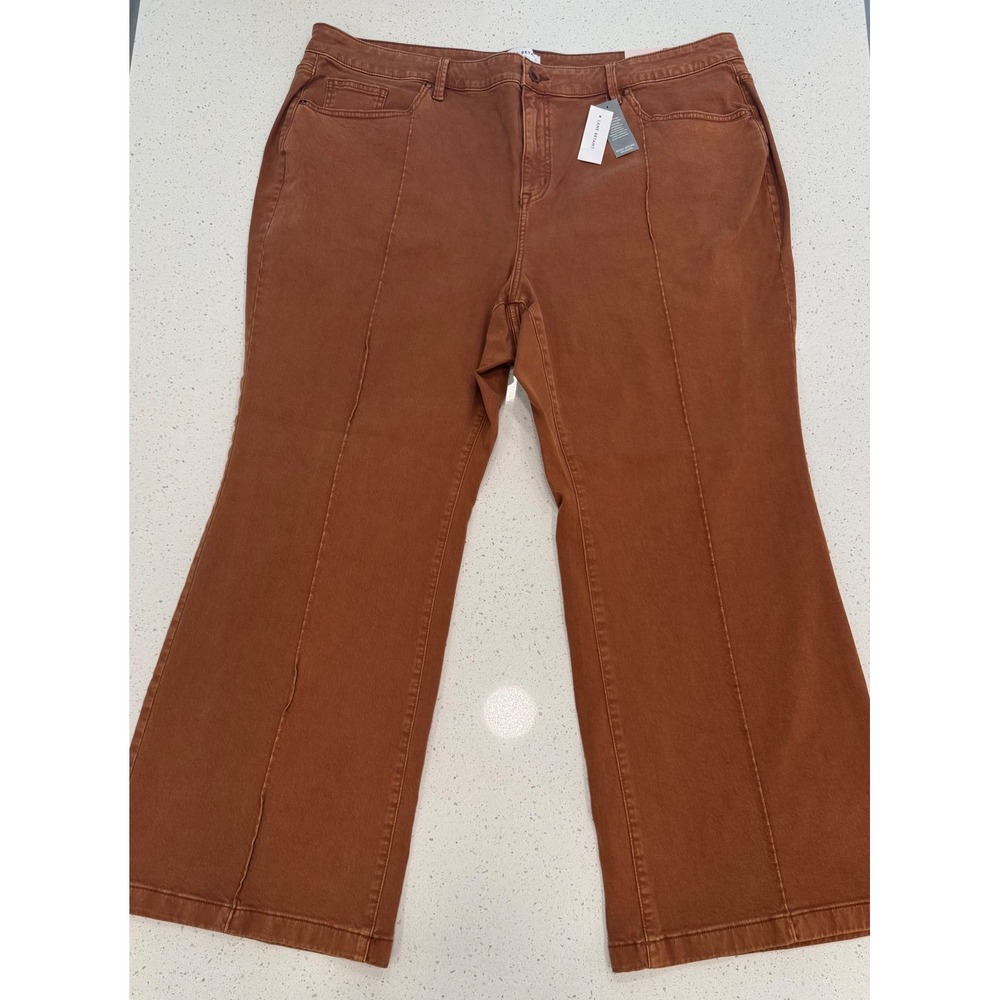Lane Bryant Flare Jeans Women 24 Brown NEW Signature Fit Front Seam Casual Chic